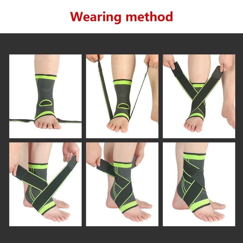 Ankle Brace for Women & Men | Adjustable Wrap Sprained Ankle Support | Compression Sleeve (Pair) Heel Brace Support for Pain, Injury Recovery, Eases Swelling | (Medium) - Image 5